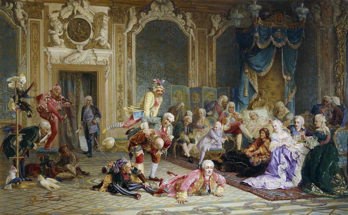 Якоби В. И. Шуты при дворе императрицы Анны Иоанновны. 	Холст, масло. 1872
