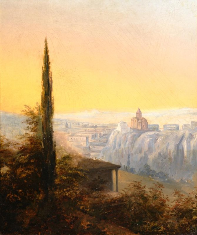 Неизвестный художник. Пейзаж. Кавказ. Мцхет. Середина XIX века Неизвестный художник. Пейзаж. Кавказ. Мцхет. Середина XIX века