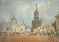 Гертнер /Gaertner/ Иоганн Эдуард Филипп. Внутренний вид Кремля в Москве. 1838. Бумага, акварель, белила.