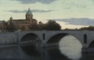 Roma. Ponte Principe Amedeo.32x50 cm, Бумага, акварель, 2018