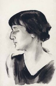 Н. А. Тырса. Портрет Анны Ахматовой. 1928. Бумага, ламповая копоть