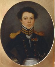 Неизвестный художник.  Портрет М.И. Озерова. Около 1815.  Холст, масло.  