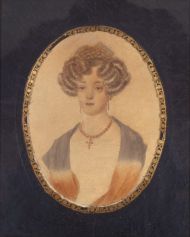 Е.Н. Гончарова. Неизвестный художник. 1820-е. Бумага, акварель
