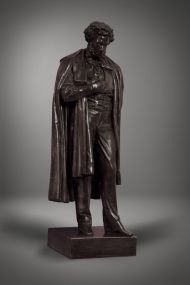 Опекушин А.М. (1841 - 1923). Модель памятника А.С. Пушкину в Москве. Конец XIX в. Шпиатр, тонировка